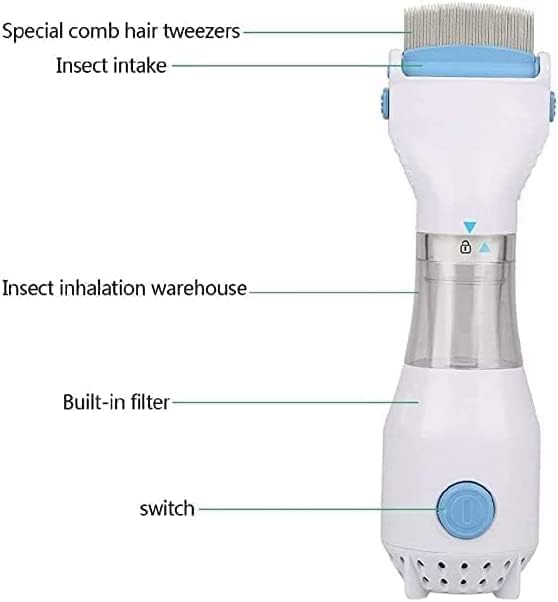 Electronic Head Lice Remover, Head Lice Comb, Out Performs Other Head Lice Combs and Lice Shampoo, Removes Lice and Eggs