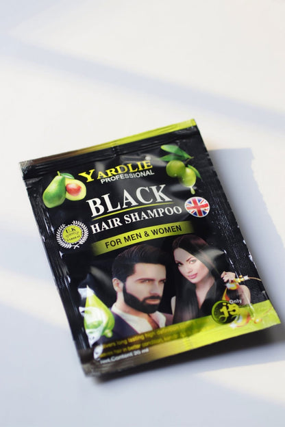 Natural Black Hair Color Shampoo UK Based Formula Sachet 20ML.